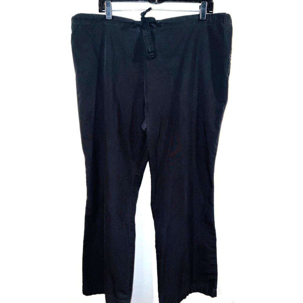 Malibu Doc XL Black Polyester & Cotton Blend Pants Tie-Waist